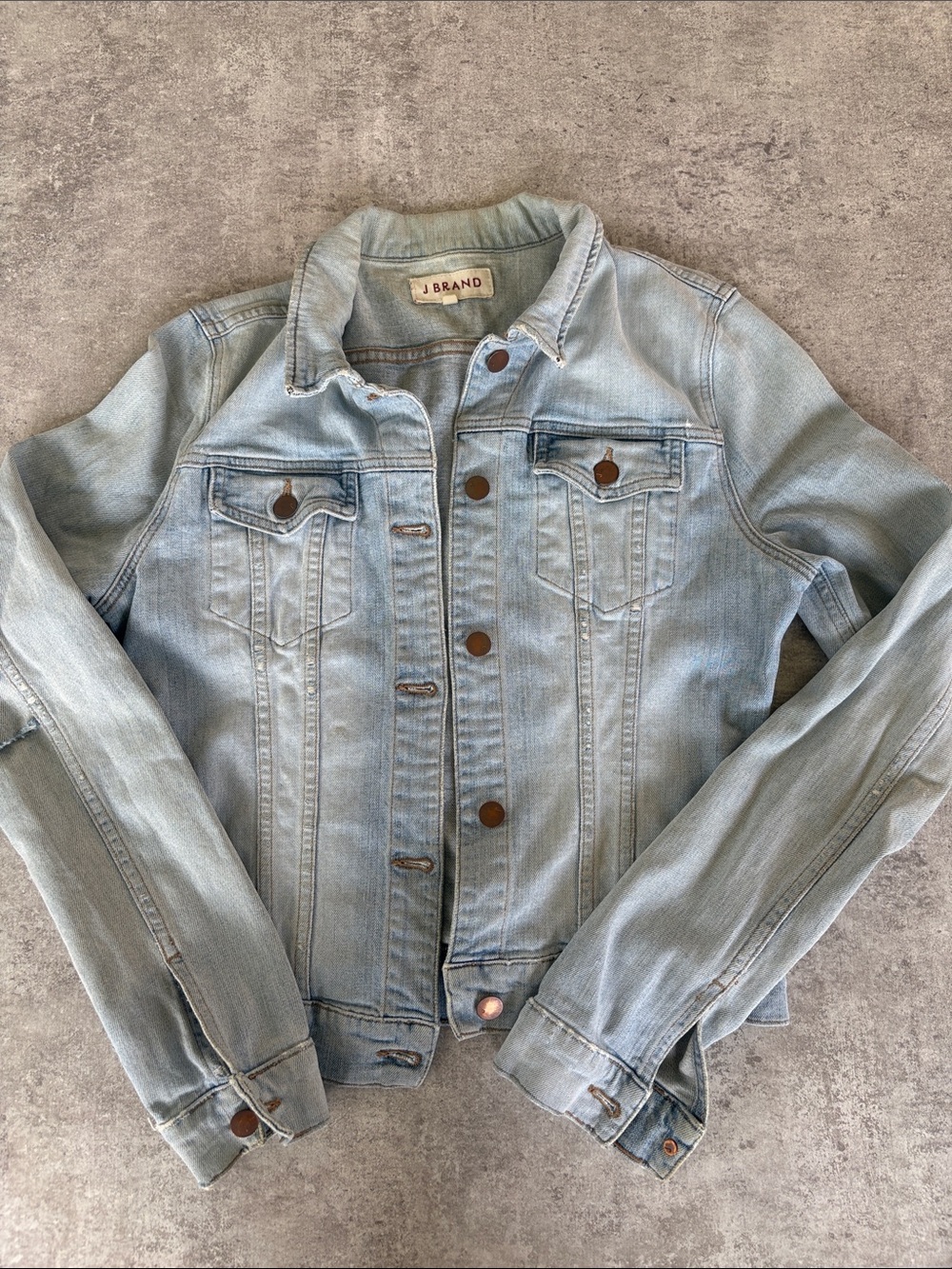J Brand Light Blue Denim Trucker Jacket -L